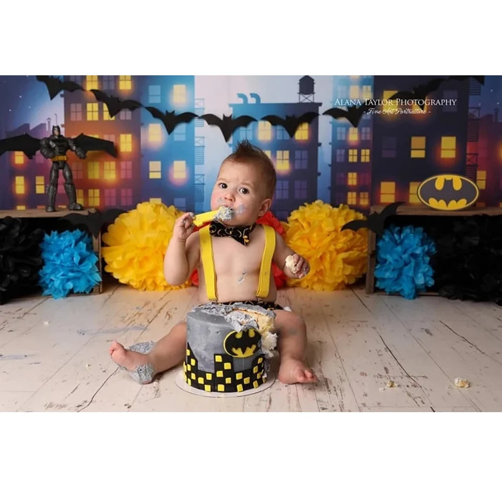 خلفية سوبر هيرو سيتي للأطفال ، خلفية تصوير لعيد الميلاد الأول ، استوديو الصور