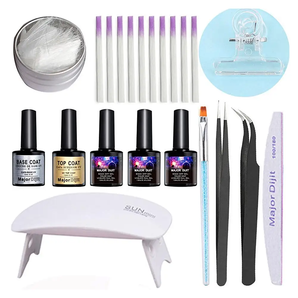 Professional Fiberglass Nail Kit Fiber Nails Extension For Nail Building Extension Acrylic Tips Manicure Salon Tool Set