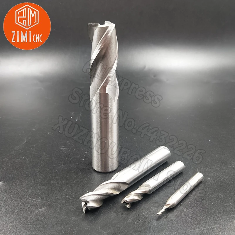 SWT End Mill1.5mm 2mm 2.5mm 3mm 3.5mm 4mm 4.5mm 5mm Diameter Cutter Set Milling Attachment White Steel Milling Cutter