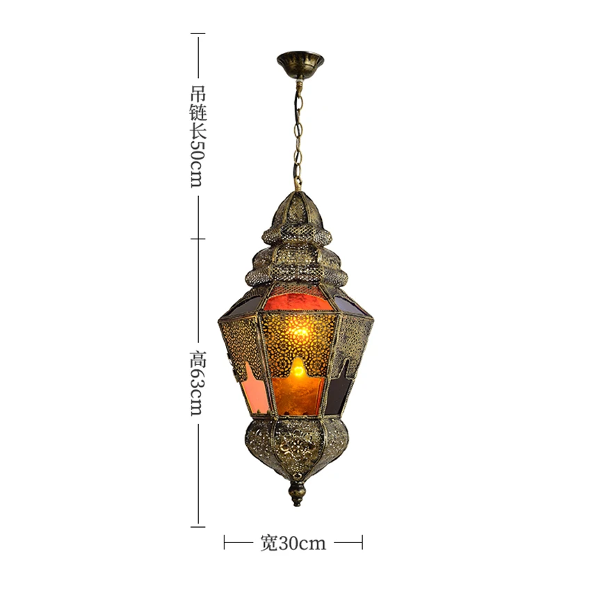 Southeast Asia hollow bronze pendant lights bedroom living room balcony lamp glass dining room iron art hanging lights lighting