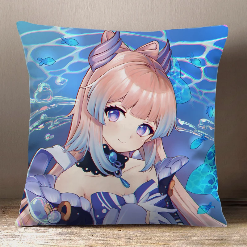 Game Genshin Impact Sangonomiya Kokomi Cosplay Cartoon Printing Square Throw Pillow Siesta Dakimakura Dakimakura Back Cushion