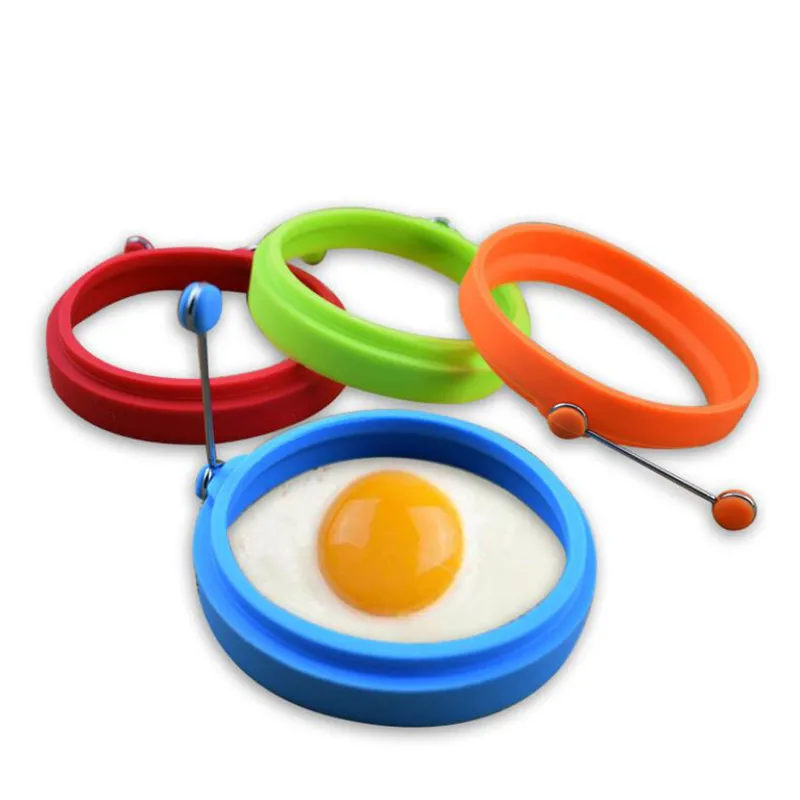 Molde de silicona antiadherente para hacer tortitas, utensilio redondo para hacer tortitas, forma de huevo frito, operación Simple, nuevo