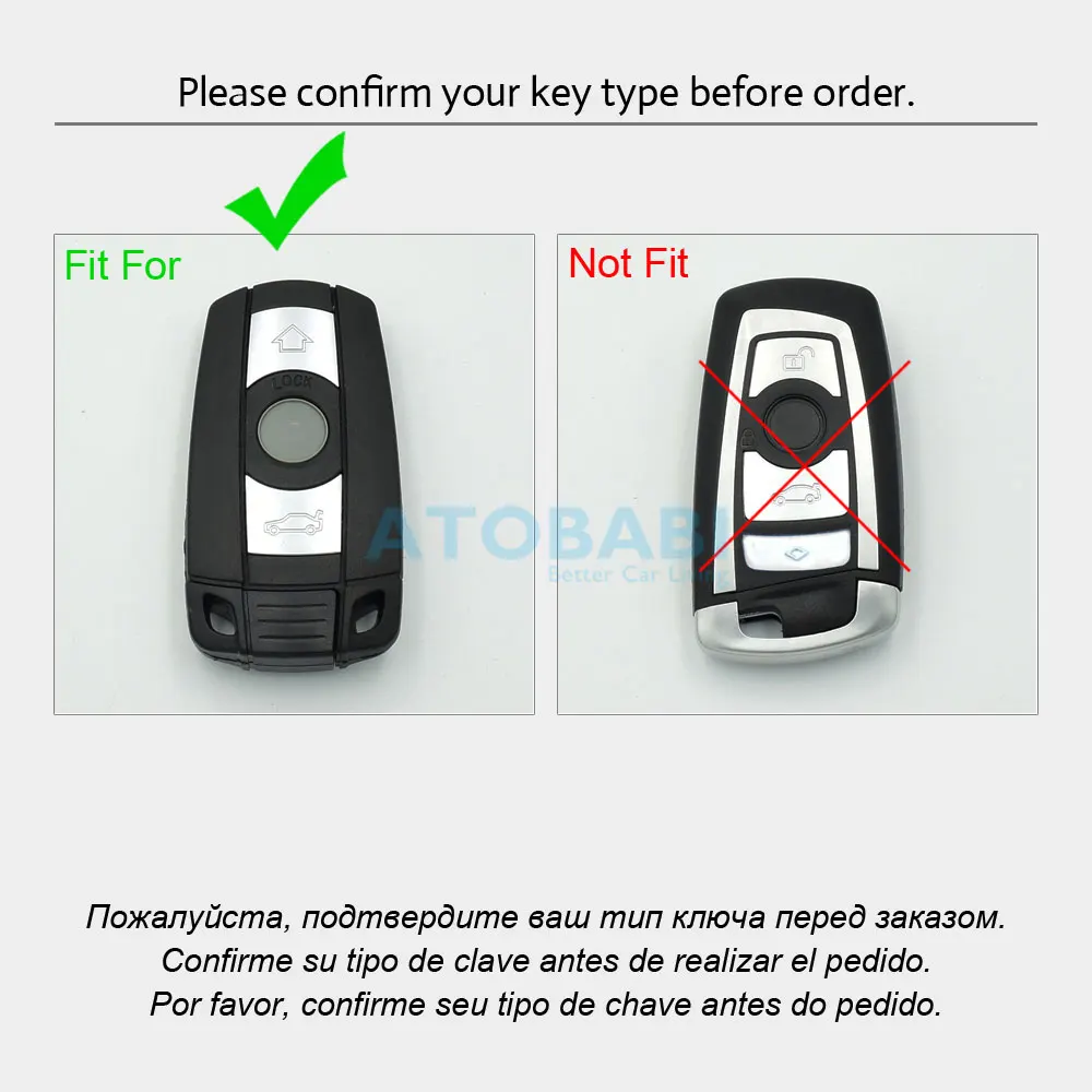 Leather Car Key Case For BMW 1 3 5 6 Series E60 E61 E70 E81 E87 E90 E91 E92 320 X1 X5 X6 Z4 Smart Remote Control Protector Cover