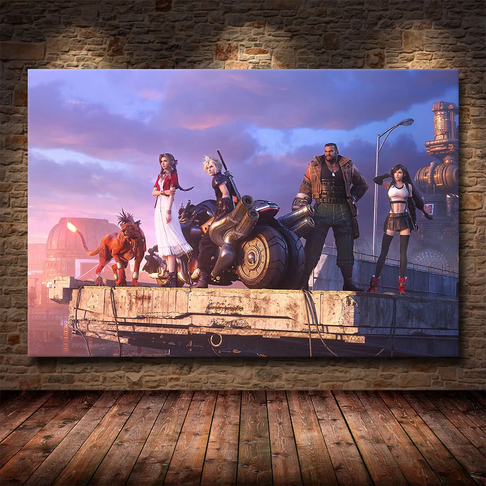 Final Fantasy 7 Game Tifa Cloud and Aeris Posters Canvas Wall Art Picture Decorative Prints Home Decor Paintings For Living Room