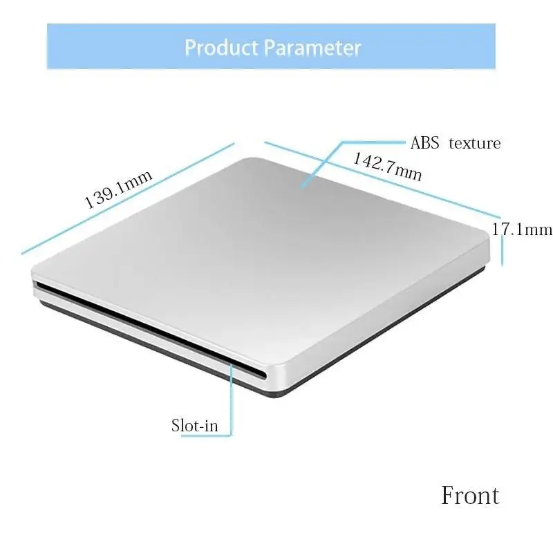 Usb externo cd/dvd-rw burner DVD-ROM óptica drive player slot carregamento portatil para windows 7/8/10 mac 10 os notebook driver