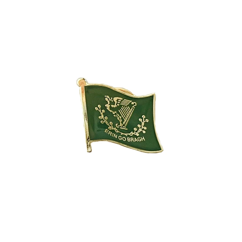 Insignia de esmalte de Metal epoxi de cristal de la bandera nacional de Ireland Erin Go Bragh, broche de colección, regalos de recuerdo, alfileres