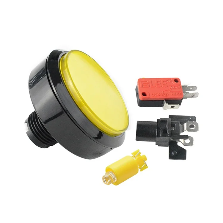 60mm Arcade-Tasten große runde LED mit Mikrosc halter für DIY Arcade-Spiel automaten Teile 12V große Kuppel Lichtsc halter beleuchtet