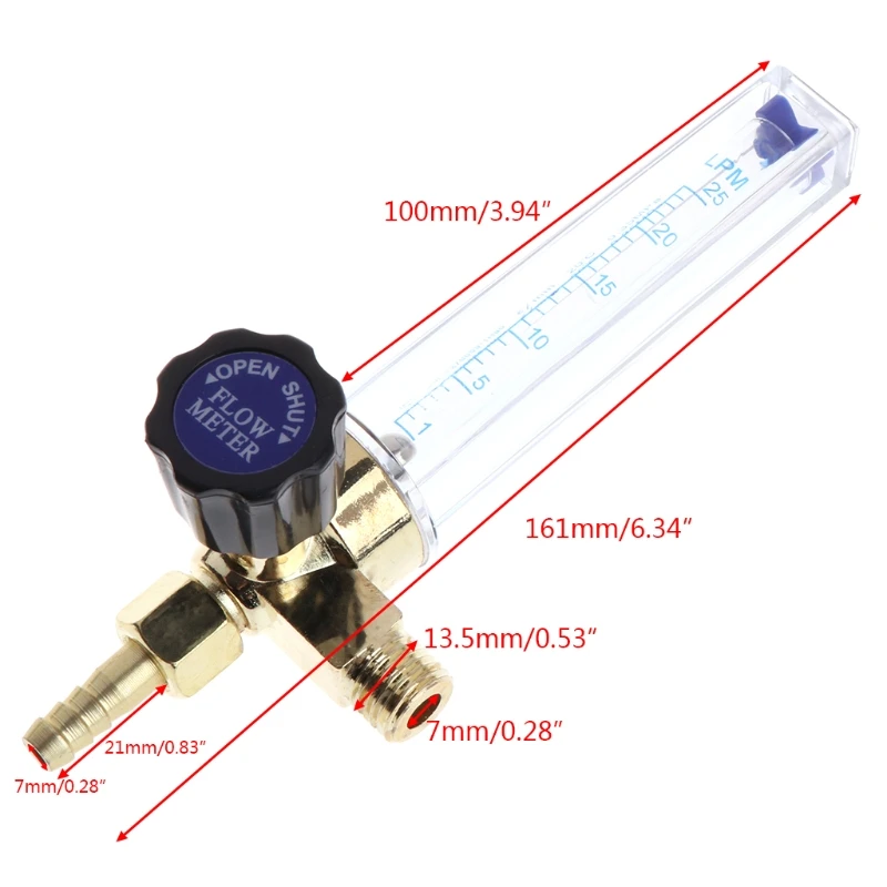 Gas Regulator Gauge 1/4PT Thread Argon/CO2 Mig Tig Flow Meter Welding Accessory Compatible with Welding Machine Durable