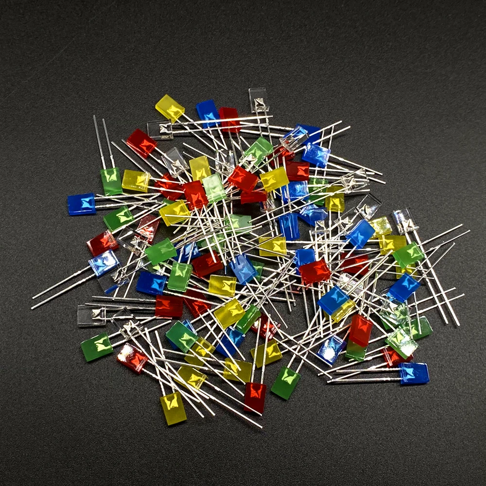 100pcs 2X3X4 square LED 234 Red light-emitting diode White Yellow Red Green Blue electronic diy kit