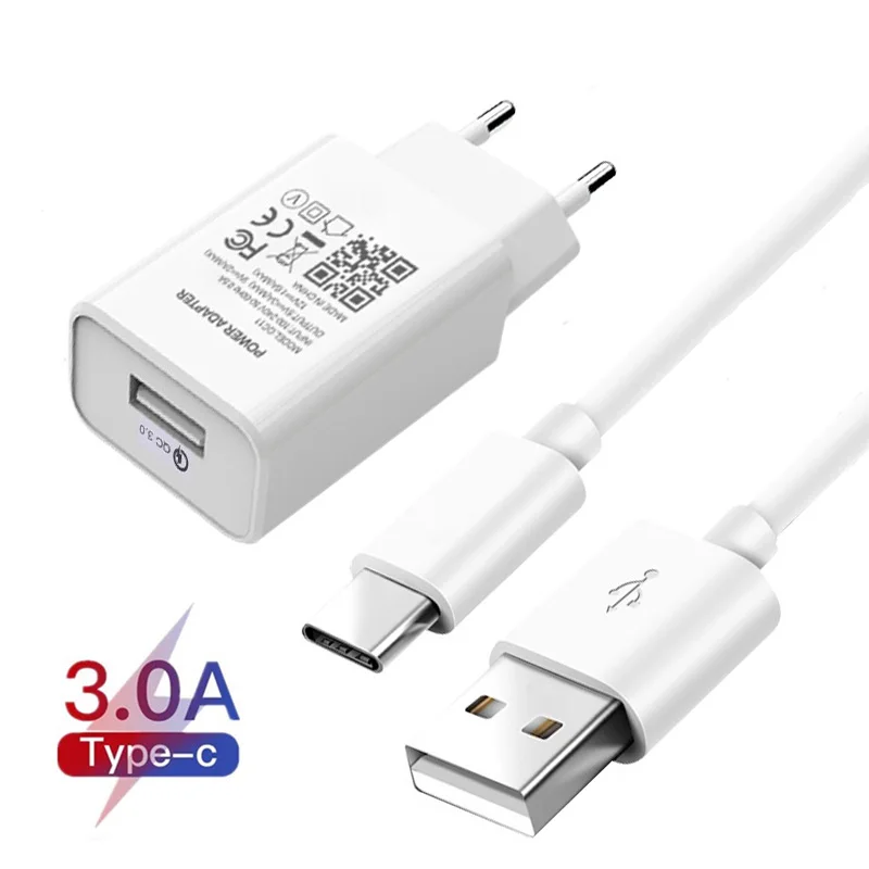 Quick Charge 3.0 Fast Phone Charger Adapter For OPPO Find X3 X2 Pro A93 A33 A72 A52 A92 Reno 4 5 Type C USB Fast Charging Cable