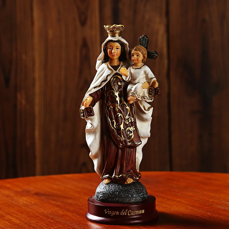 Virgin Mary Religious Ornaments Resin Crafts Home statue decoration Virgen del Carmen