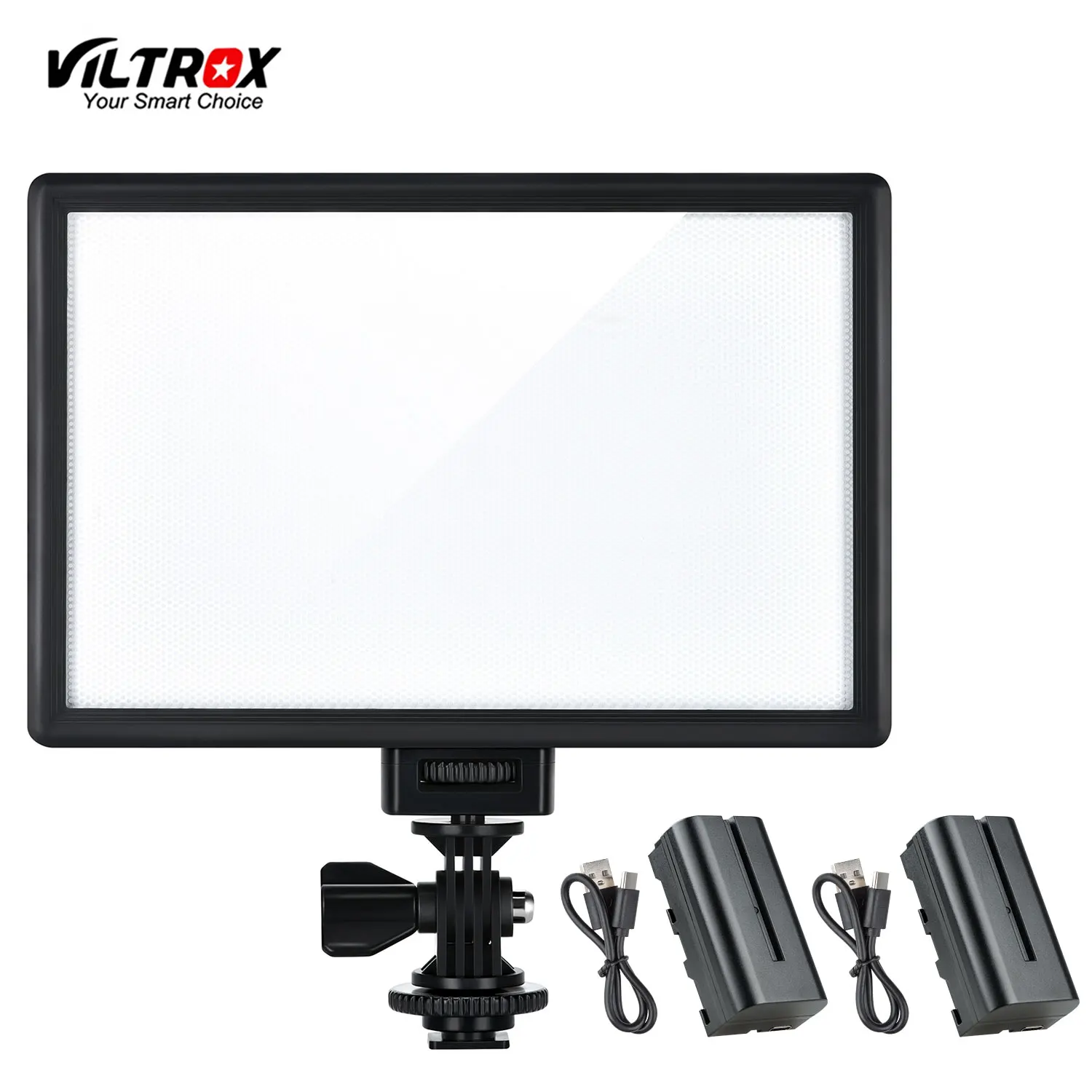 Viltrox L116T LED Video Light Bi-Color Dimmable Slim DSLR Portable Selfie Light Kit with Battery for Camera Facebook YouTube Sho