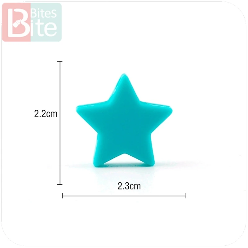 bite bite 10PC 23mm Colorful Silicone Star BPA Free Silicone Teether DIY Crafts Baby Accessories Silicone Beads Baby Teether Toy