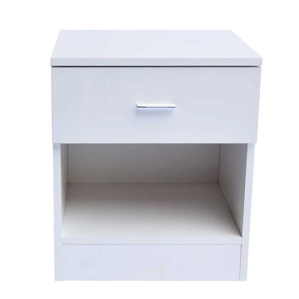 Two Colors 1 Drawer Metal Handle Bedside Cabinet Night Table Nightstand Bedside Table for Bedroom (40 x 36 x 47)cm