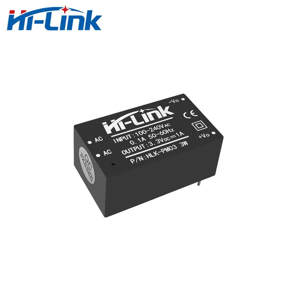 Free ship 5pcs/lot Hi-Link 220V to 3W 3.3V 1000mA HLK-PM03 output AC-DC switch power module transformer for LED car power bank