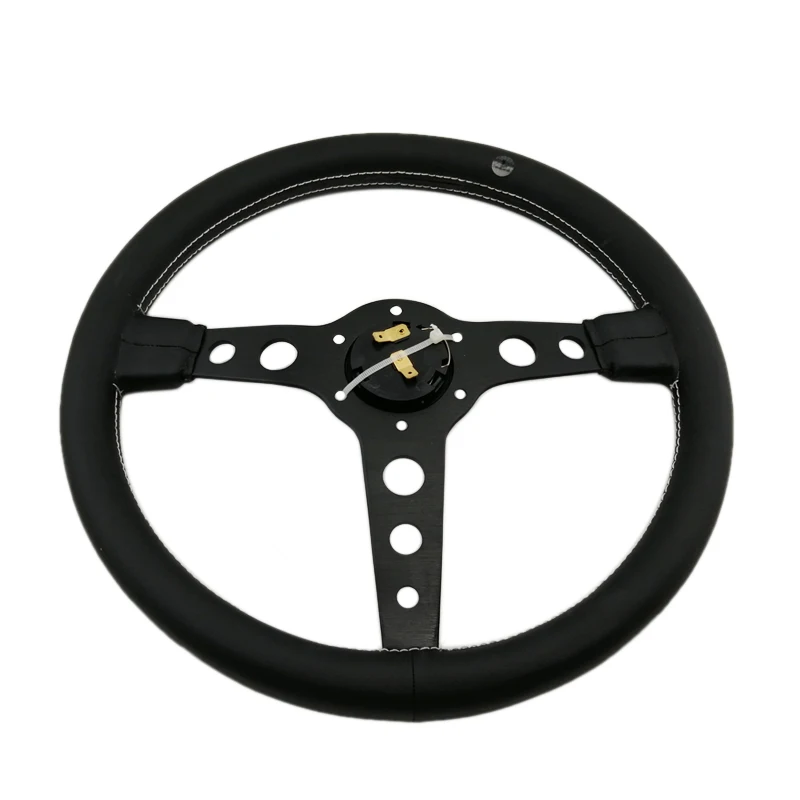 Spceddy MCX 14inch Car Modified Racing Flat Steering Wheel Prototipo High Quality Leather Steering Wheel Sport With logo