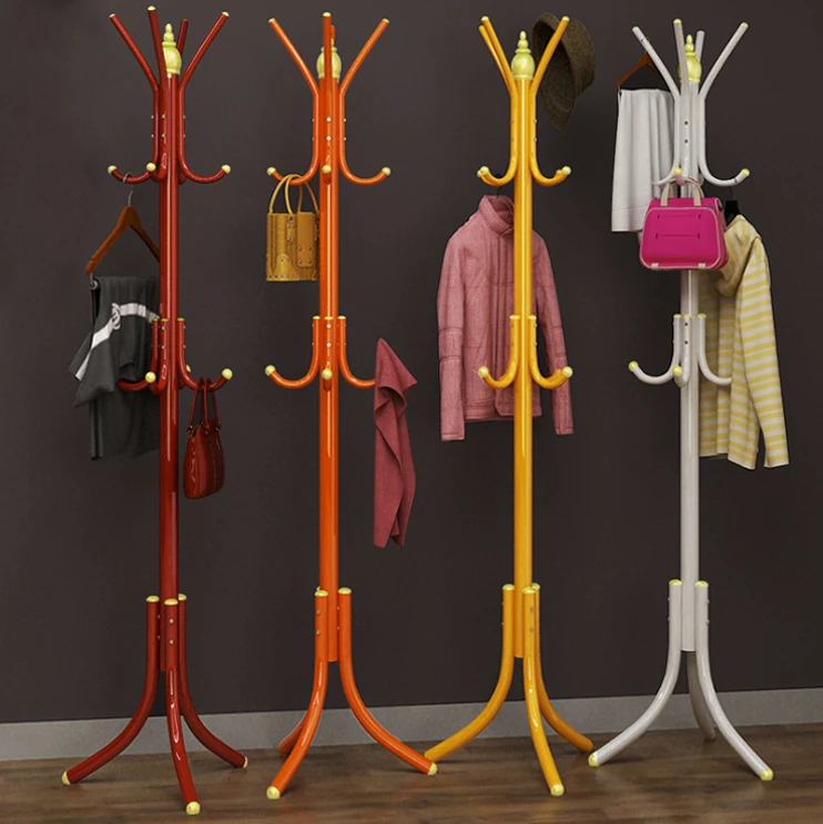 Coat Rack Tree Hangers Wall Stand Closet Hanging Storage Racks for Bedroom Kids Clothes Hat Hook Shelf Home Organizer Steel Pipe