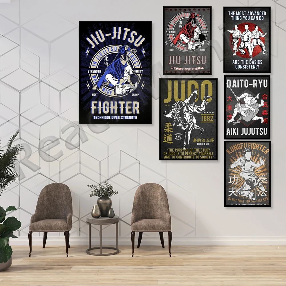 Jiu Jitsu Players Poster/Fighting Martial Arts Poster/BJJ Wall Decor/Wrestler Room Decor/ Jiu-Jitsu Room Decor