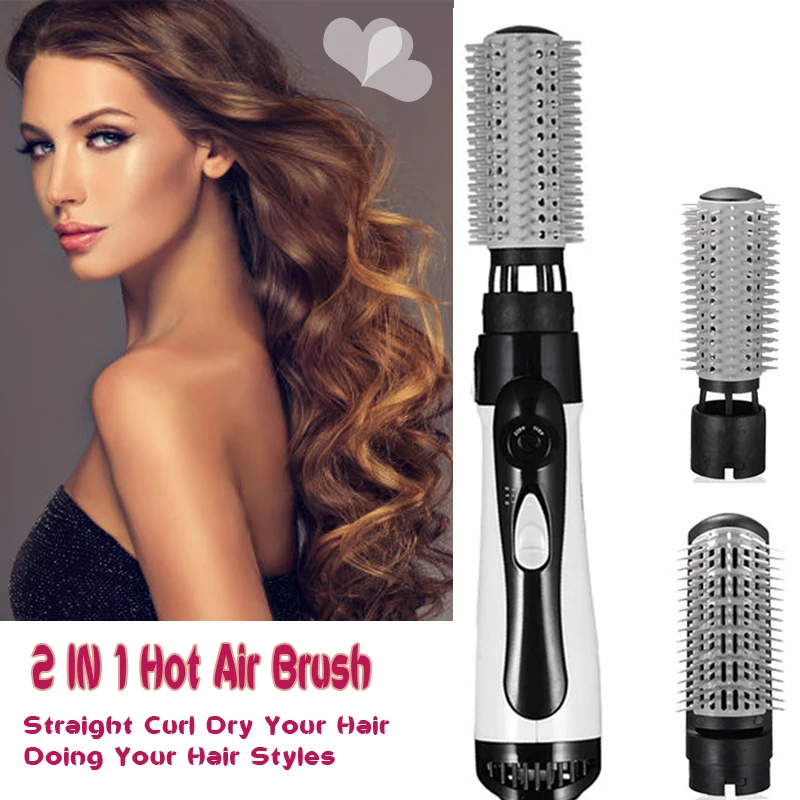 Multifunctional Hair Straightener Comb Hair Dryer Curling Brush With Comb 1200W Round Brush Blow Dryer Rotating Hot Air Brush