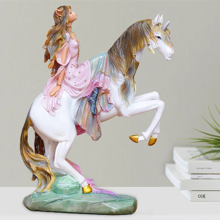 NORDIC CREATIVE BEAUTY AND HORSE ORNAMENTS HAND-PAINTED CRAFTS FOR HOME DECORATIONS BIRTHDAY GIFT