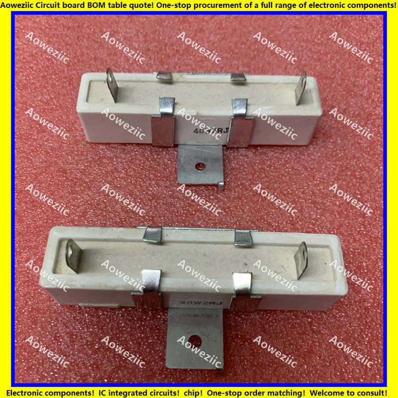 (5pcs/Lot) 40W 2ohm +/- 5% Horizontal Cement Resistor 40W2RJ Cement 40W2ΩJ Ceramic Resistor Plug-In RX27-4H With Bracket