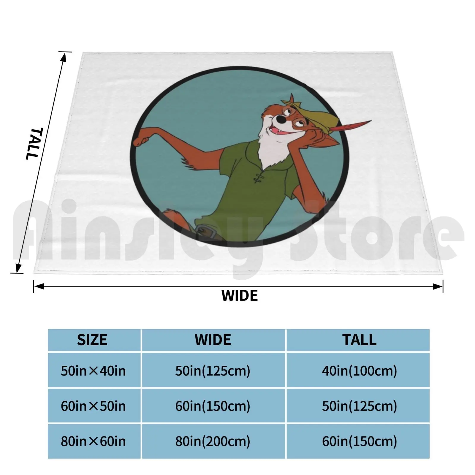 Robin Hood Blanket Super Soft Warm Light Thin Robin Hood Cartoon Fox Foxy Nostalgia Green Merry Forest Movie