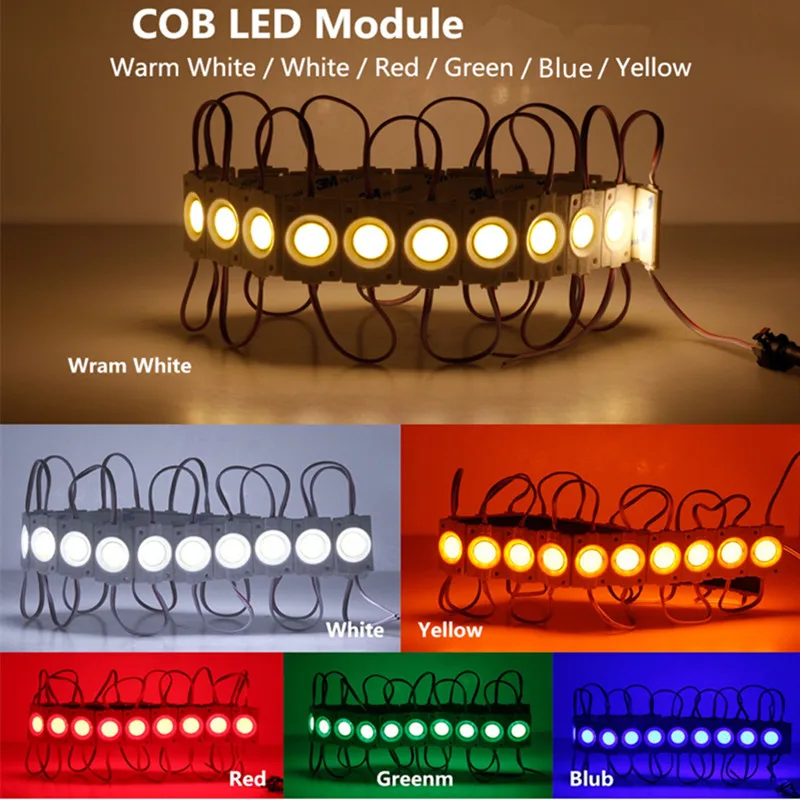 LED Module 12V COB Light Advertisement Design Sign Backlight Shop Banner Waterproof IP65 White Red Green Blue Yellow Pink 10 pcs