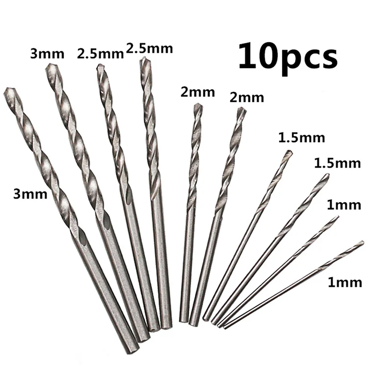 มินิอลูมิเนียมสว่านปากกาพร้อม Keyless Chuck + 10Pcs Twist Mata Bor สำหรับนาฬิกาแฟชั่นงานอดิเรกเครื่องมือมือเจาะไม้