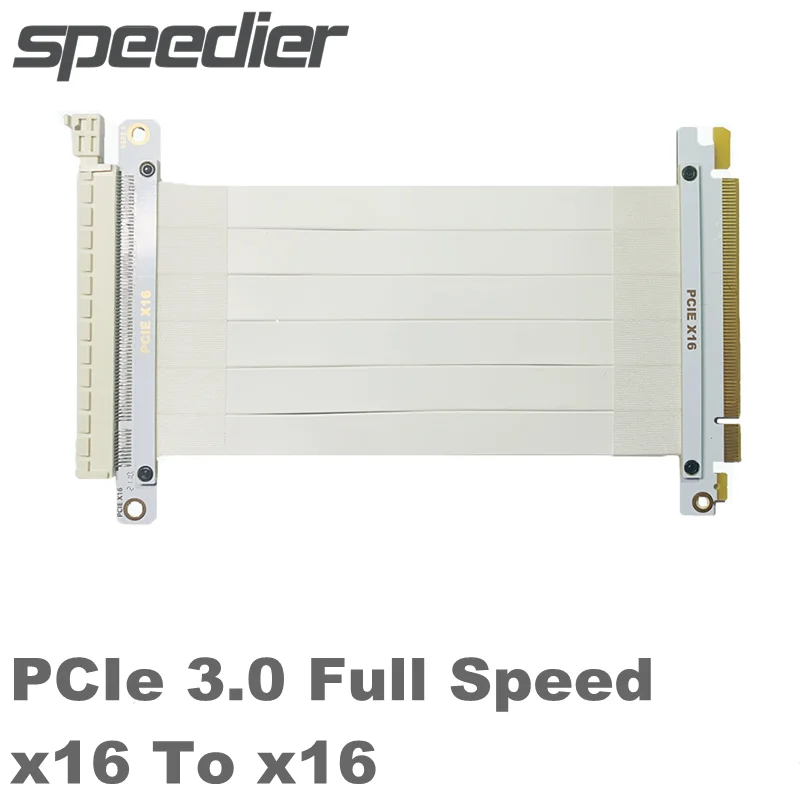 PCI Express 3.0 x16 Riser PC Graphics Card PCI-E Flexible Extension Cable Riser Extender White Cable With Gold-Plated Connector