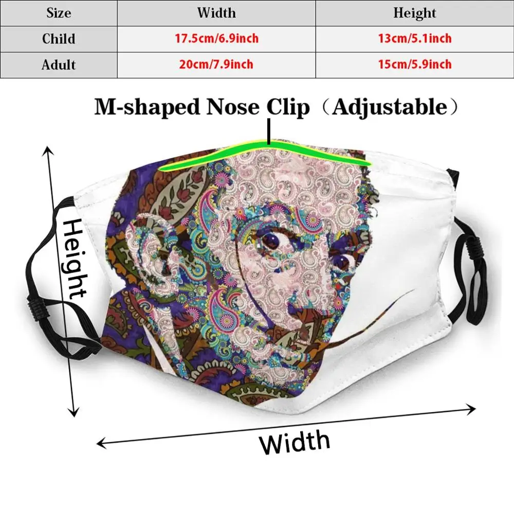 Salvador Dali Print Washable Filter Anti Dust Mouth Mask Groovy Far Out Paisley Psychedelic Tripping Acid Lsd Surreal