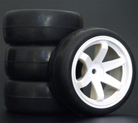 4PCS 1/10 Rubber Tire RC Racing Car Tires On Road Wheel Rim Fit For HSP HPI  RC Car Part Diameter 65mm Tires 94123-94122