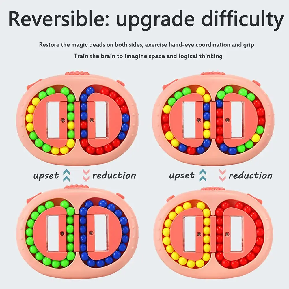 หมุนถั่วเมจิก Cube นิ้วมือนิ้วมือของเล่นนิ้วมือเด็กผู้ใหญ่ความเครียด Relief Spin ลูกปัดปริศนาเด็กการศึกษา Intelligence เกม