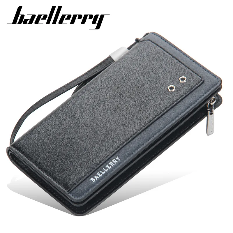 

Brand Luxury Men Long Wallet Big Capacity Zipper Male Card Holder Vintage Wallets Coin Purse PU Leather Mens Clutch Phone Bag