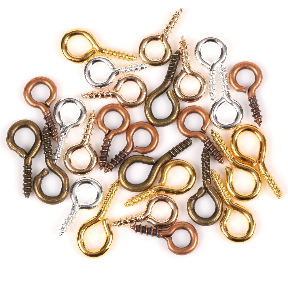 Mini Eye Pins Eye pins Hooks Eyelets Gold Silver Color Iron Clasps Hooks Jewelry Findings For Making DIY Accessories Handmade