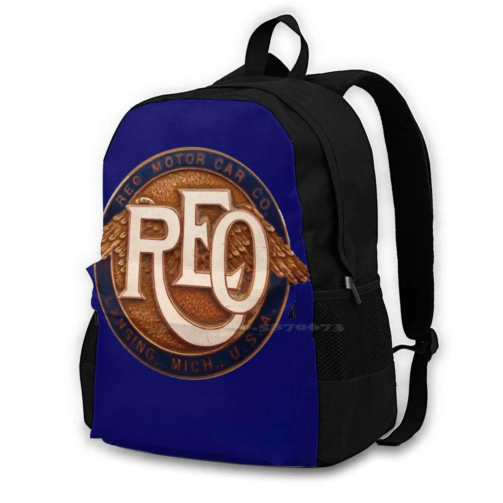 Reo Motor Large Capacity School Backpack Laptop Bags Reo Motor Cart Automobile Lansing Usa