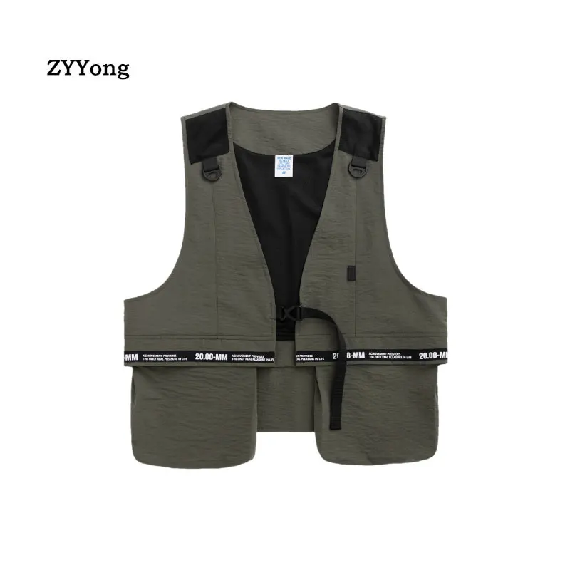 Summer Printing Letter Men Vest Jackets Youth Fashion Streetwear Hip Hop Gilet Travel Sleeveless Coat Set Chaqueta Hombre