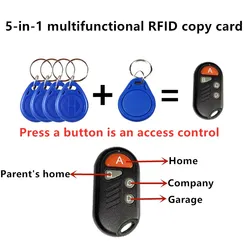 1pcs/Lot RFID Multiple Keyfob 4 or 5 in 1 125khz T5577 EM ID Writable IC 13.56Mhz 1k S50 UID Changeable Card Tag