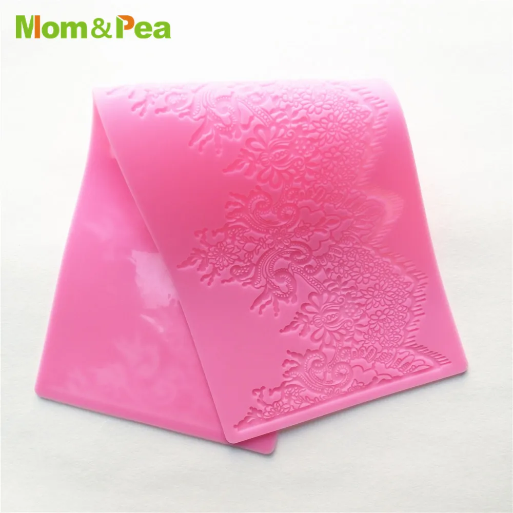 

Силиконовая кружевная форма Mom & Pea GX290 для украшения торта, помадки, торта, 3D форма, Пищевая силиконовая форма