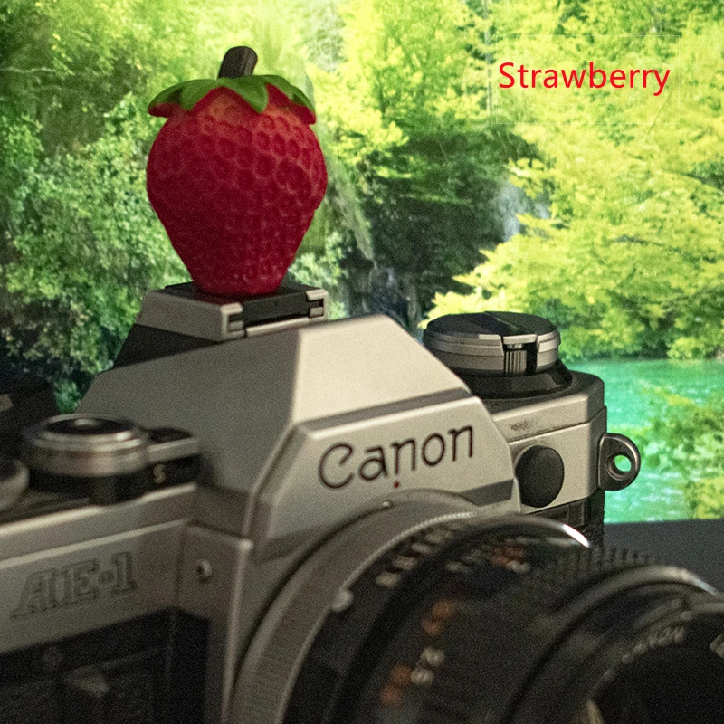 오리지널 크리에이티브 시뮬레이션 3D 과일 카메라 핫슈 커버, 후지필름, 라이카, 올림푸스, 캐논, 니콘, 소니용
