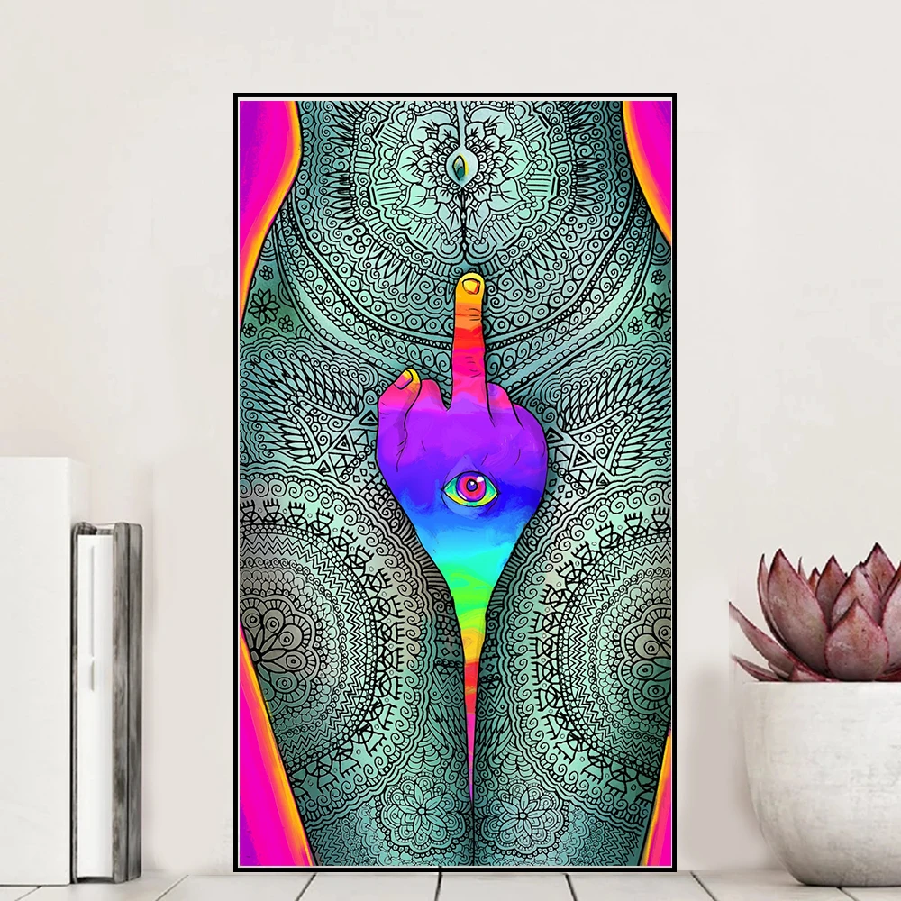 

Psychedelic Trippy Visual Abstract Modern Painting HD Canvas Painting Canvas Posters and Prints Wall Art Bar Home Decor Sticker