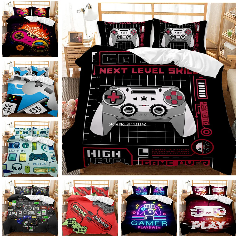 

Modern High Quality Gamepad Digital Printing Bedding Set Deluxe Down Bed Cover Pillowcase Full Length Home Textile