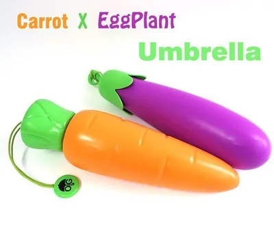 

Novelty Umbrella Vegetable Carrots Eggplant Rain Umbrella Kids Gifts Protection Windproof 3 Folding Umbrellas