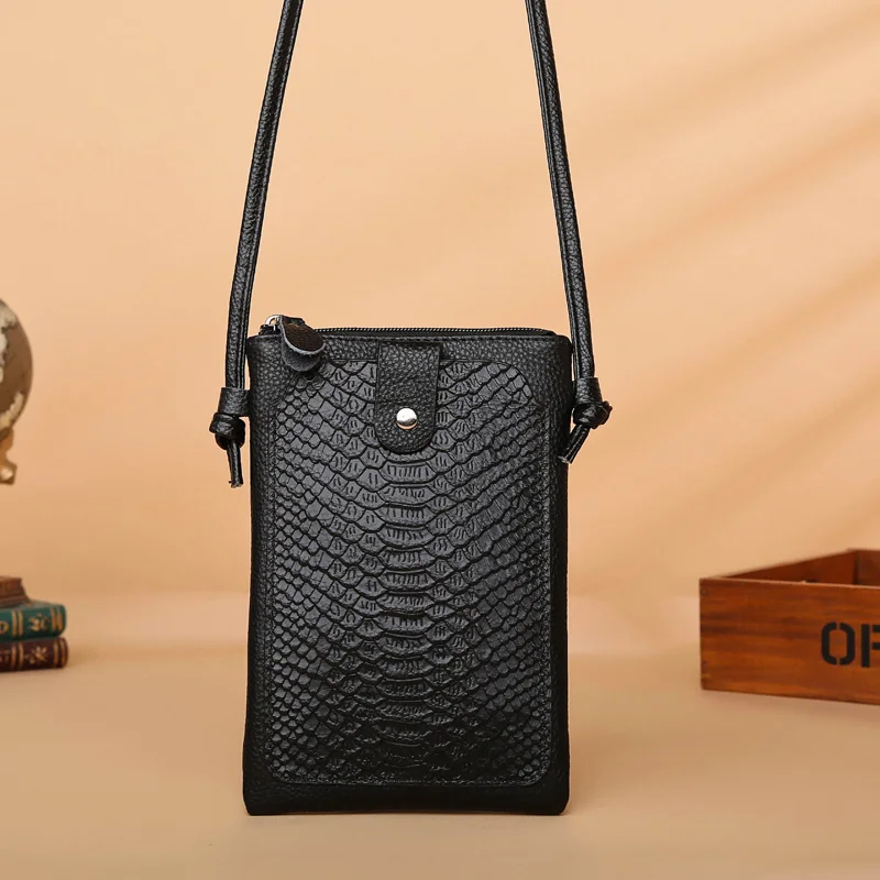 New Women Purses Crocodile Pattern Genuine Leather Shoulder Strap Bag Mobile Phone Big Card Holders Wallet Handbag Pockets 113