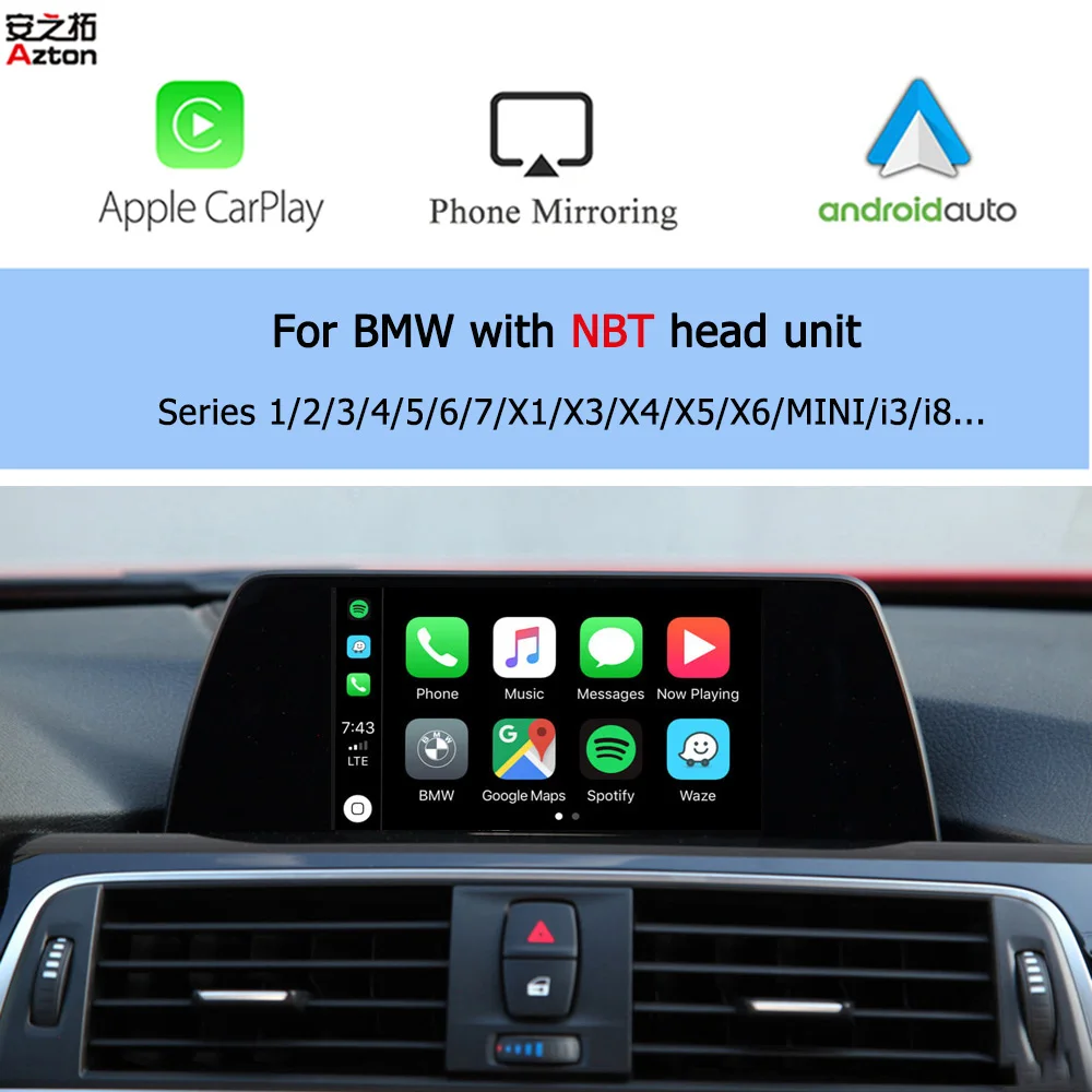 Wireless IOS16 CarPlay Activation Series 1 2 3 4 5 6 7 X1 X3 X5 X6 i3 i8 mini For BMW NBT Apple CarPlay Android Auto Module