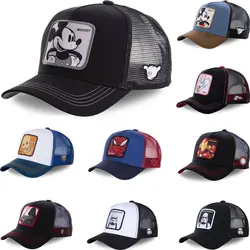 High Quality Disney Brand Anime Cartoon Snapback Cotton Baseball Cap Men Women Hip Hop Dad Mesh Hat Trucker Hat Dropshipping