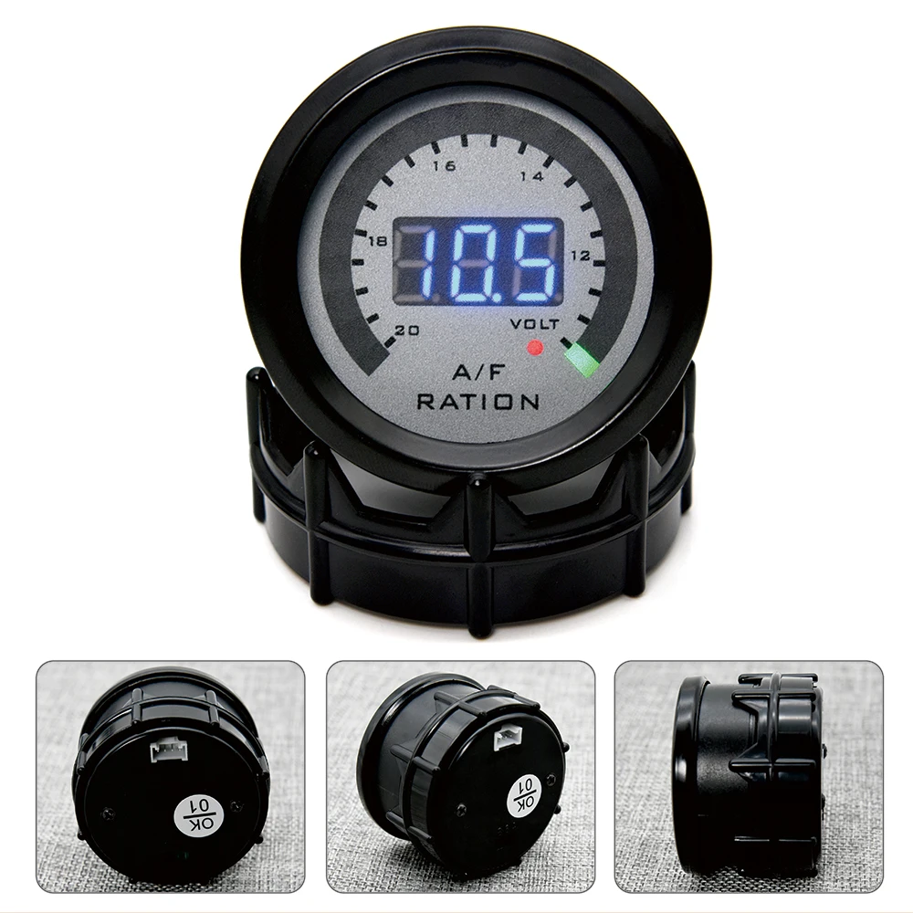 2inch/52mm Digital Air Fuel Ratio Gauge with Narrow band O2 Oxygen Sensor 0258006028 Fit For 12V Car Voltmeter 2 in 1 Meter