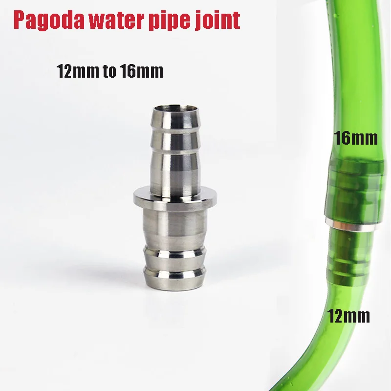 1szt Adapter węża ze stali nierdzewnej 12mm do 16mm Złącze rury wodnej Zestaw bezpośredniej głowicy Adapter w kształcie wieży Akcesoria akwariowe