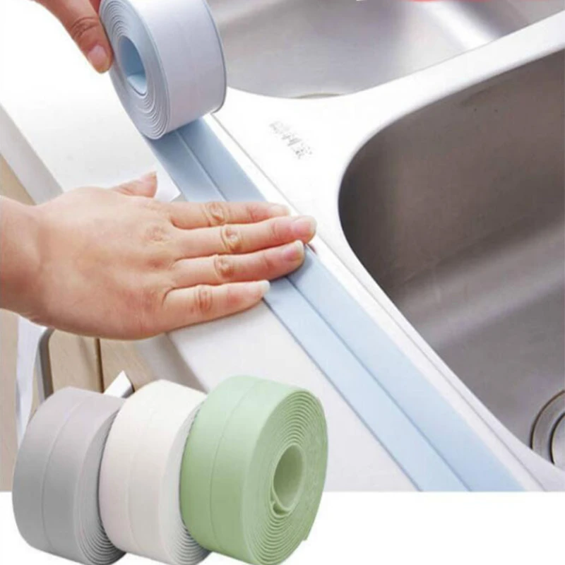 3.2m Bathroom Kitchen Shower water proof mould proof tape Sink Bath Sealing Strip Tape Self adhesive Waterproof Plaster