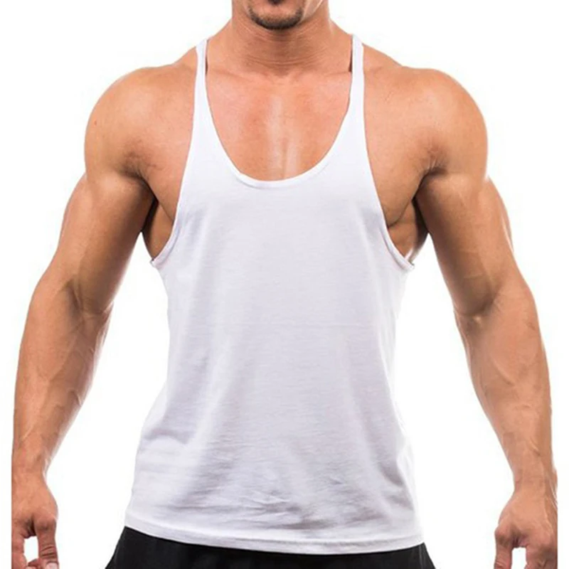 New Fashion Cotton Sleeveless Shirts Tank Top Men Fitness Shirt Mens Singlet Bodybuilding Workout Gym Vest Fitness Men