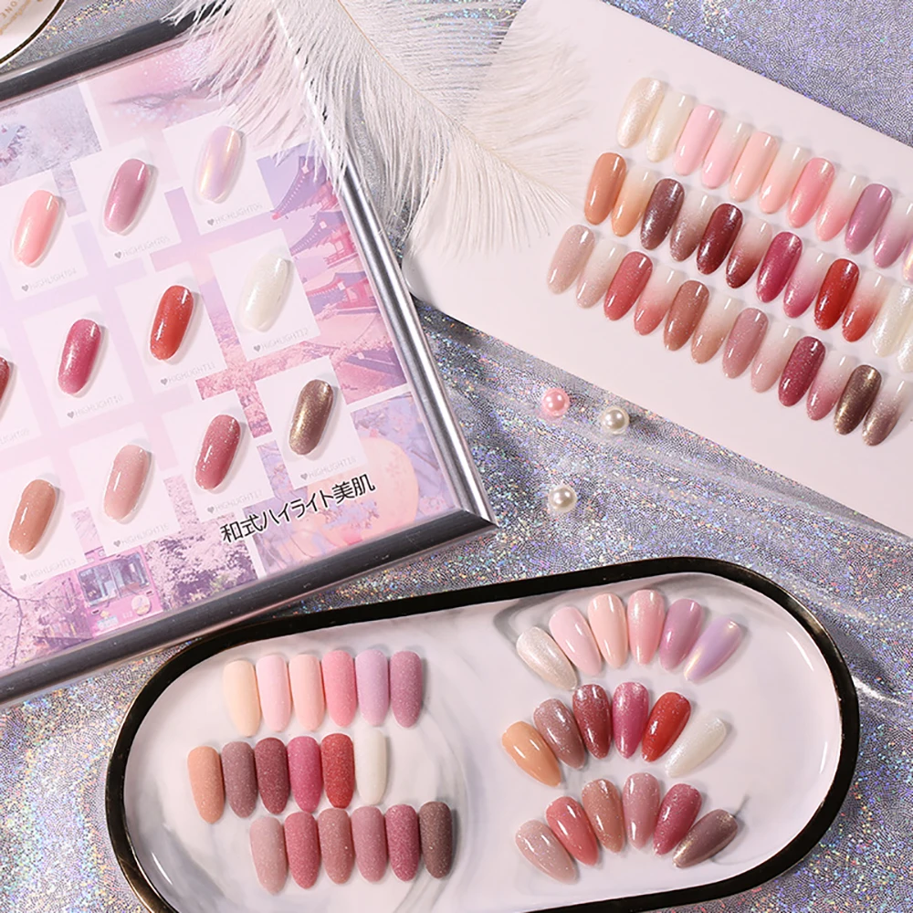 Vendeeni 18 couleurs haute Pigment brillant Gel vernis à ongles UV LED blanc rose paillettes couleur Pure cristal vernis à ongles TPO/HEMA gratuit